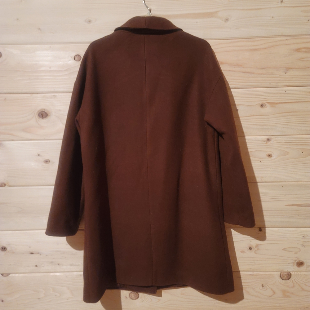 Nine West Women's Rust Brown Relaxed Fit Wool-Blend Coat Size M 23x36 - Picture 2 of 5